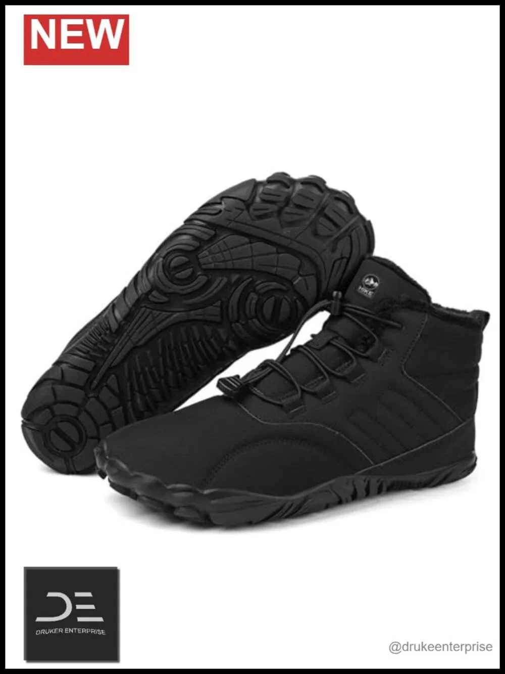 Winter Barefoot Boots for Women Men Wide Toe Box Non-Slip Warm Hiking